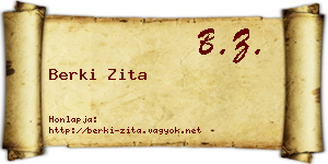Berki Zita névjegykártya